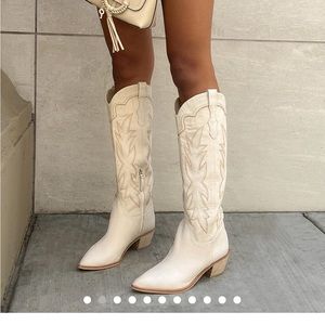Dolce Vita Siren Boots - white sand cowgirl boots